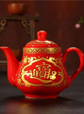 陶瓷进宝财神关公酒壶酒杯 供佛 佛堂供具法器佛器 佛具用品