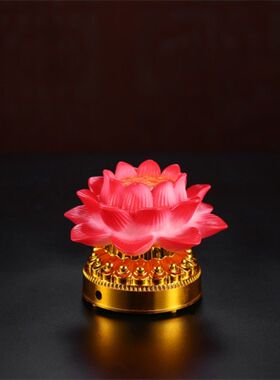 七彩许愿灯电池莲花灯电子荷花灯LED寺庙法会荷花灯佛灯