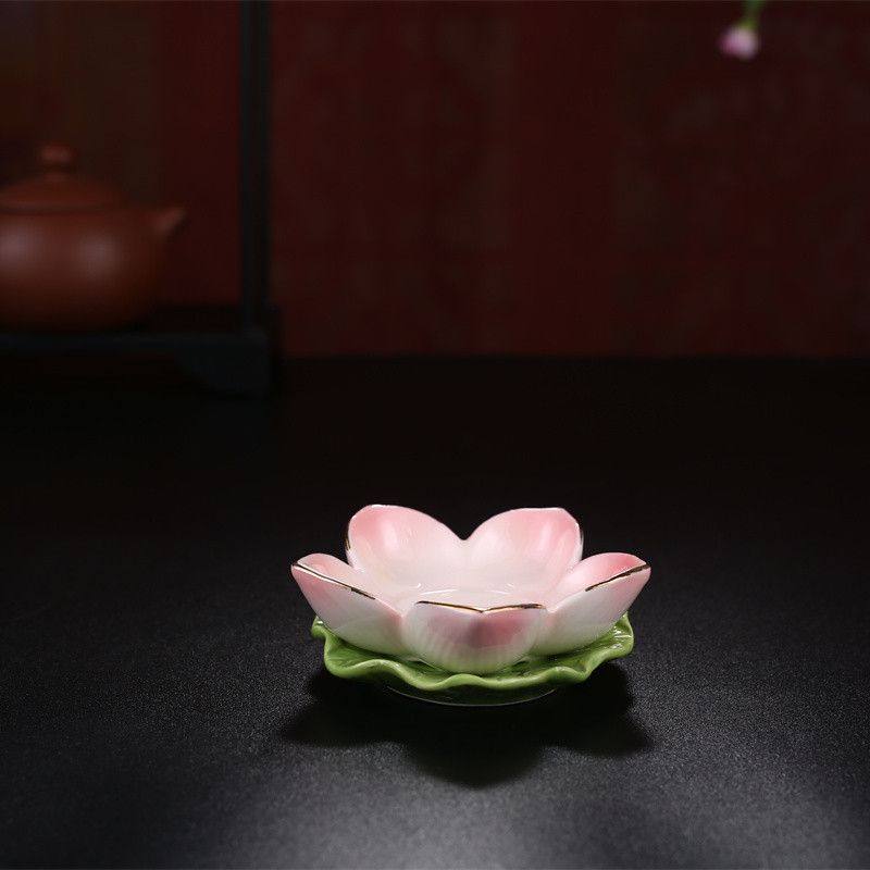 烛台复古中国风陶瓷酥油灯烛台蜡烛灯座莲花灯台家用供佛观音摆件
