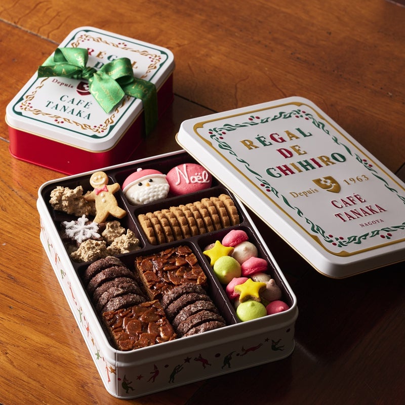 圣诞节限定 田中咖啡日本CAFE TANAKA黄油坚果曲奇饼干铁罐