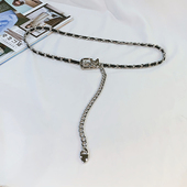 春夏时尚 针扣PU皮合金细腰链女装 饰连衣裙休闲百搭配饰小腰带链条