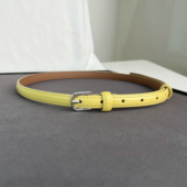 子 简约高级感银扣细皮带女二层牛皮小皮带配连衣裙裤 25夏新款 法式