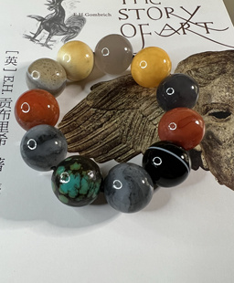 藏区回流老多宝手串2.0mm圆珠搭配老珠子