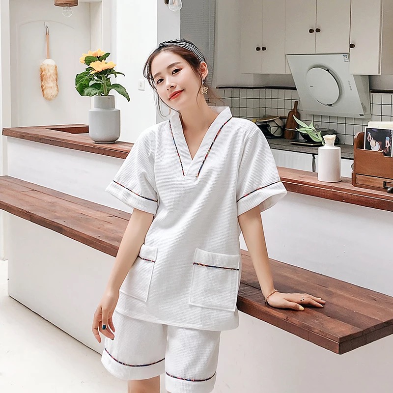 汗蒸服女纯棉100%纯棉安然纳米情侣全棉大码桑拿温泉洗浴2023新款