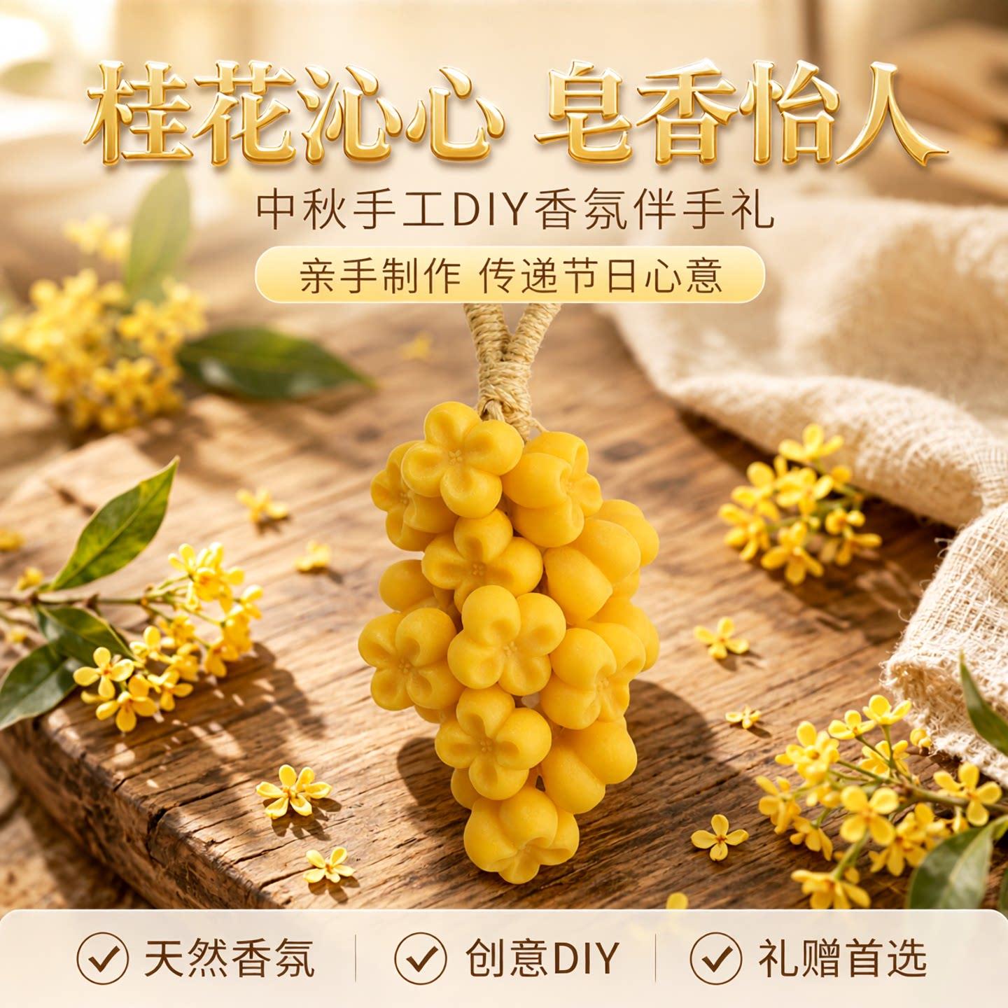 秋季桂花手工皂DIY材料包中秋教师节礼物葡萄串自制手工团建活动