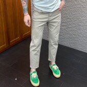 小脚休闲裤 高端卡其色牛仔裤 子薄 韩版 简约修身 男九分2025夏季 新款