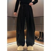 满天星烫金阔腿裤 毛呢面料褶皱弯刀裤 男宽松秋冬季 时尚 新款 设计款