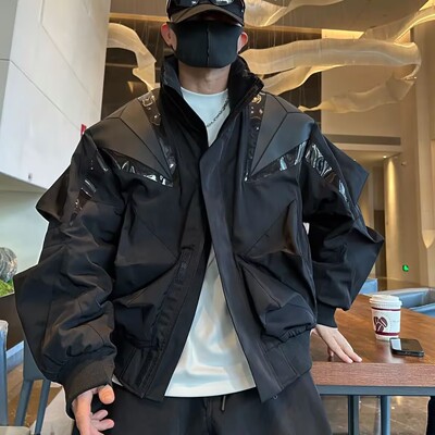 高端拼色冲锋衣男90白鹅绒羽绒服