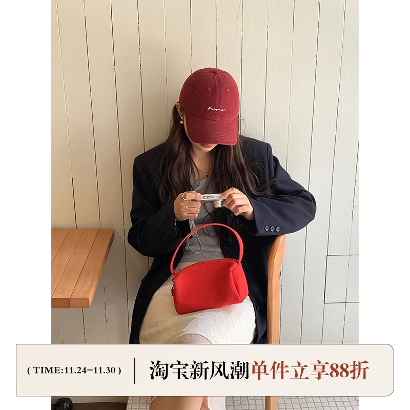 芝士商店~安可拉红棒球帽女2025新款秋冬季显脸小帽子韩系鸭舌帽