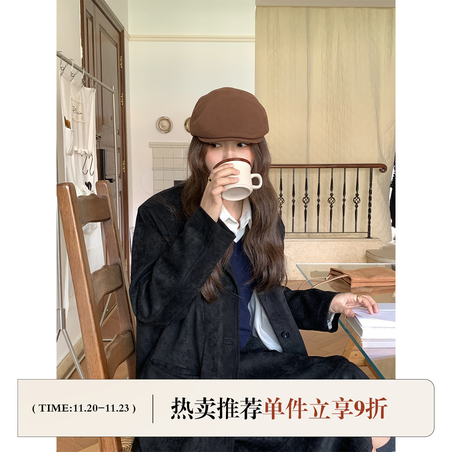 芝士商店~早秋基础款复古前进帽