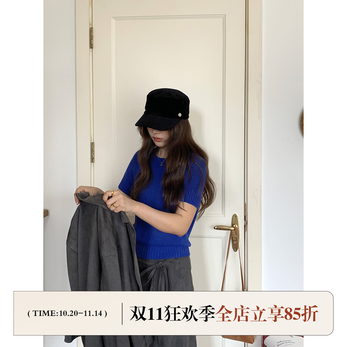 定制款~版型ju爱银标坑条平顶帽