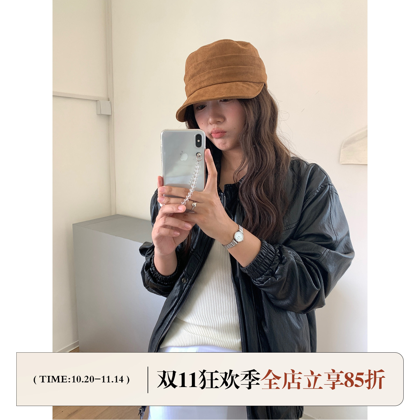 芝士商店~浓郁早秋百搭马术帽女