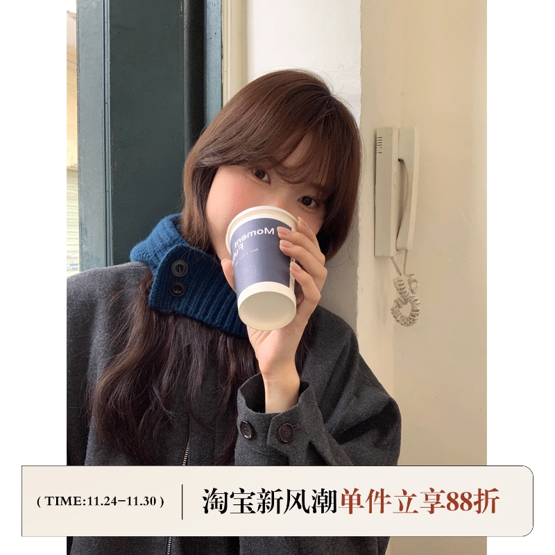 原创款~纯羊毛巴拉克拉法帽女冬天保暖围脖针织毛线帽子围巾一体