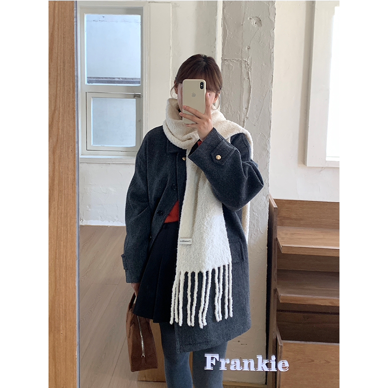 定制款~白色羊毛大围巾女冬季韩系氛围感百搭针织流苏围脖披肩ins,服饰配件/皮带/帽子/围巾,围巾/丝巾/披肩,淘宝优惠券,粉丝福利购,淘宝优惠卷