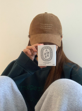 芝士商店~咖啡色棒球帽女秋冬显脸小百搭帽子宽帽檐休闲鸭舌帽ins