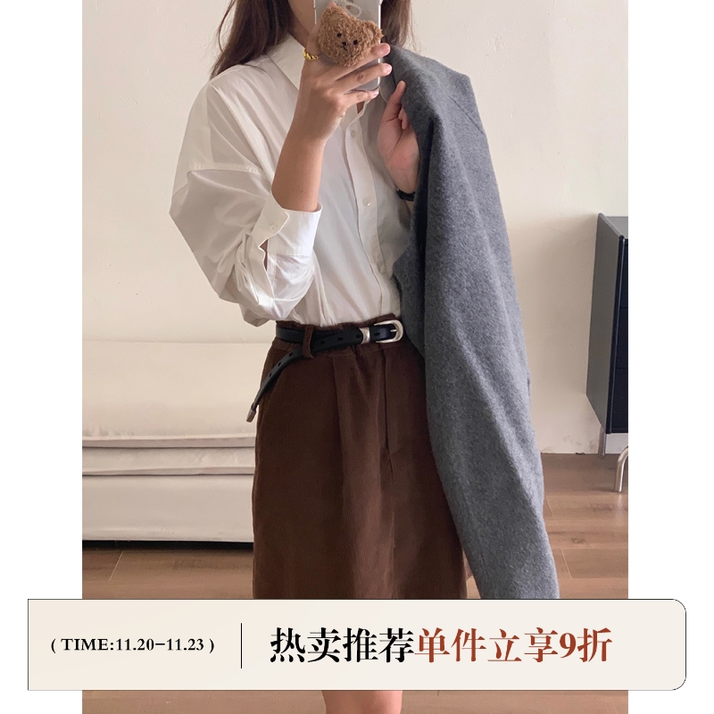 芝士商店~头层牛皮黑色腰带女款设计感小众真皮配饰免打孔细皮带