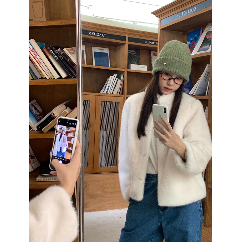 芝士商店金标羊毛混纺纯色毛线帽