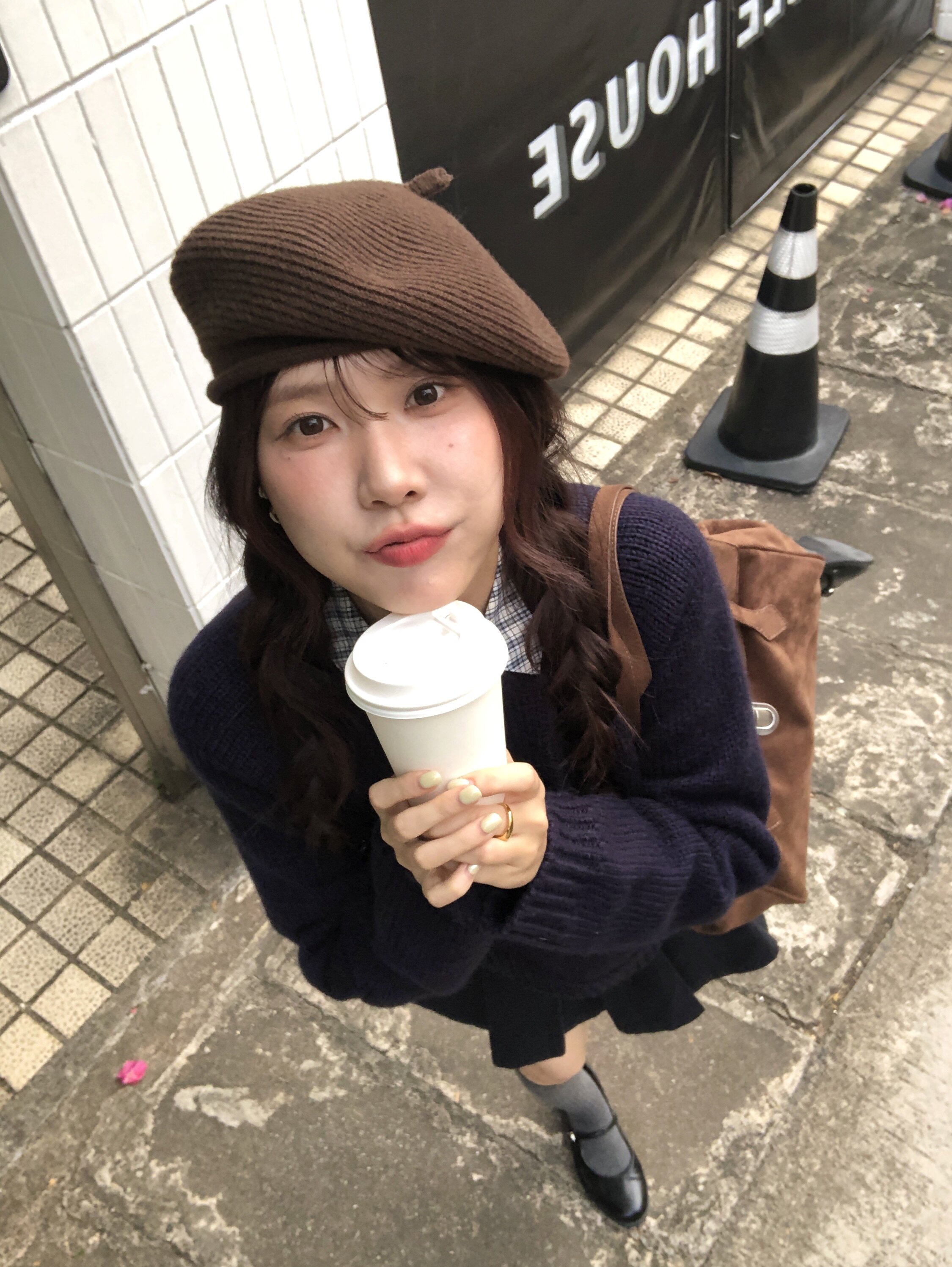 芝士商店~棕色纯羊毛贝雷帽女2026新款秋冬帽子显脸小卷边针织帽