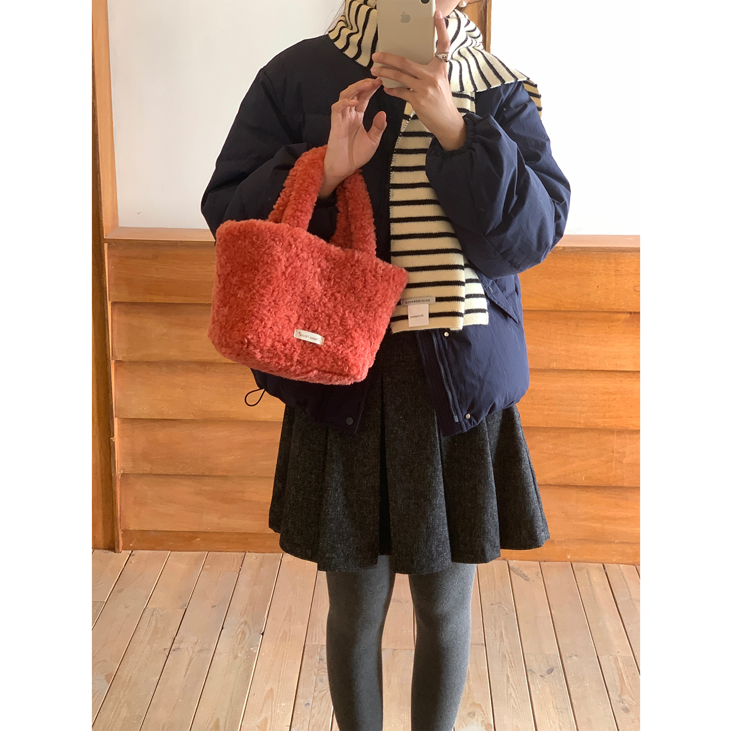 芝士商店日常手提韩系毛绒小包