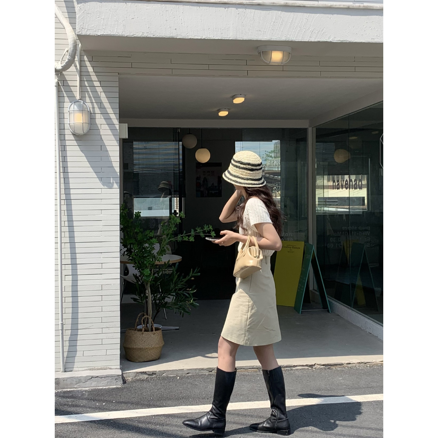 芝士商店法式草编百搭水桶渔夫帽