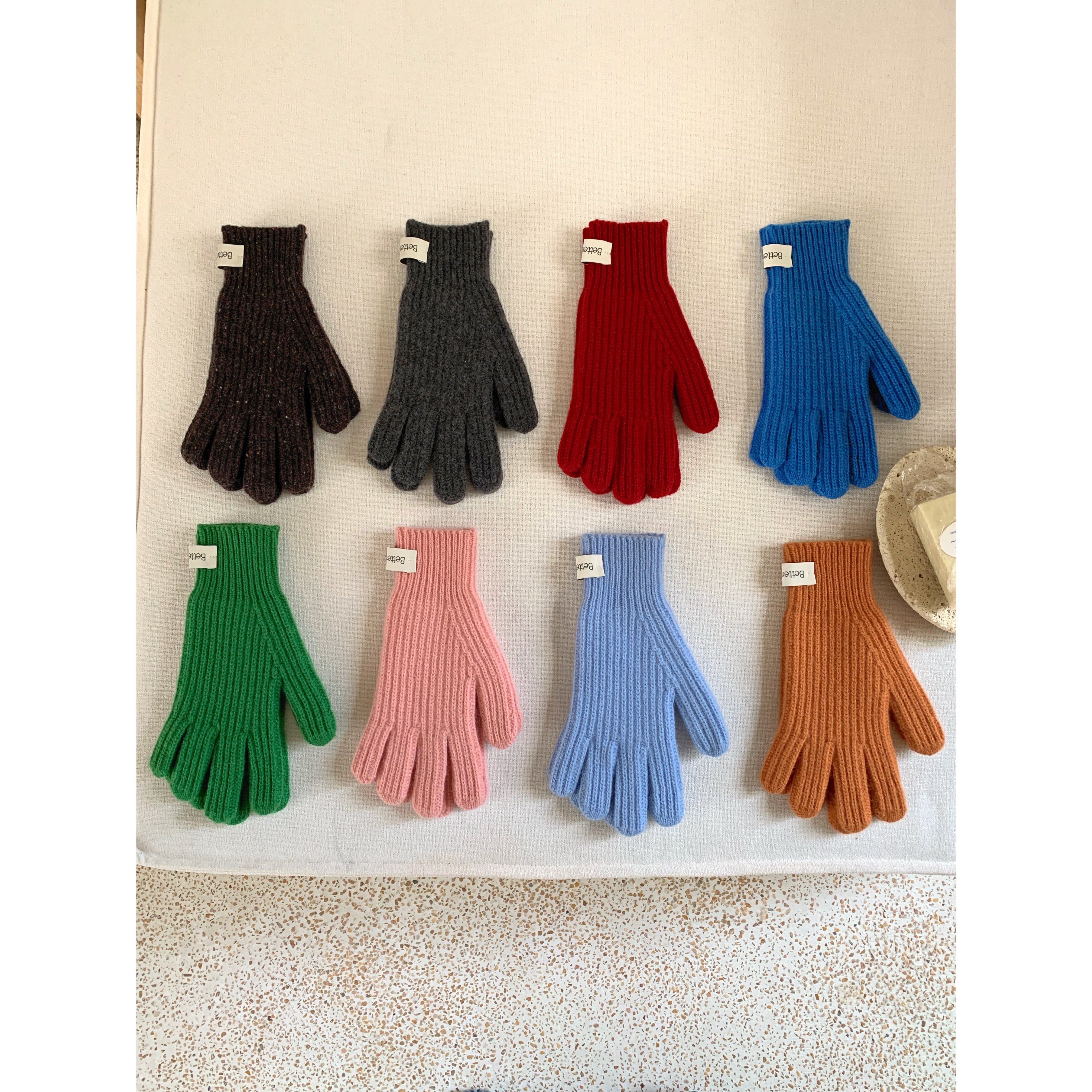 定制款~美利奴纯羊毛手套女韩系可触屏毛线针织保暖长款骑车手套