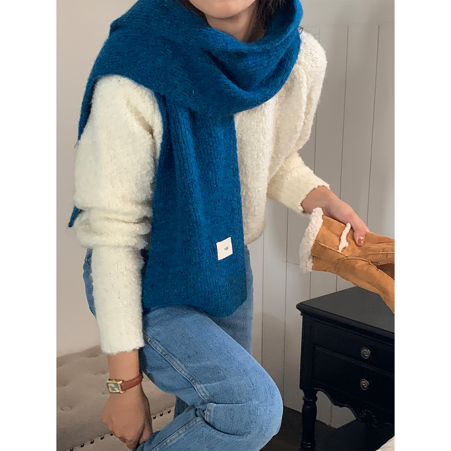 芝士商店~egg标韩系软糯毛线围巾