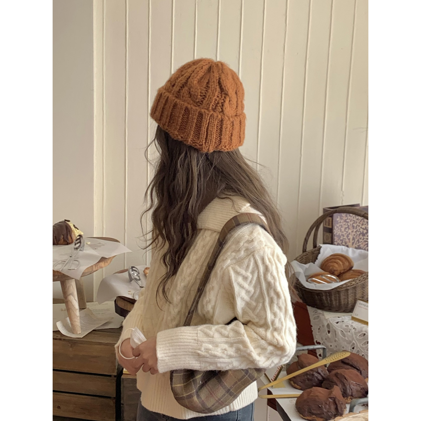 芝士商店修饰脸型款针织毛线帽女