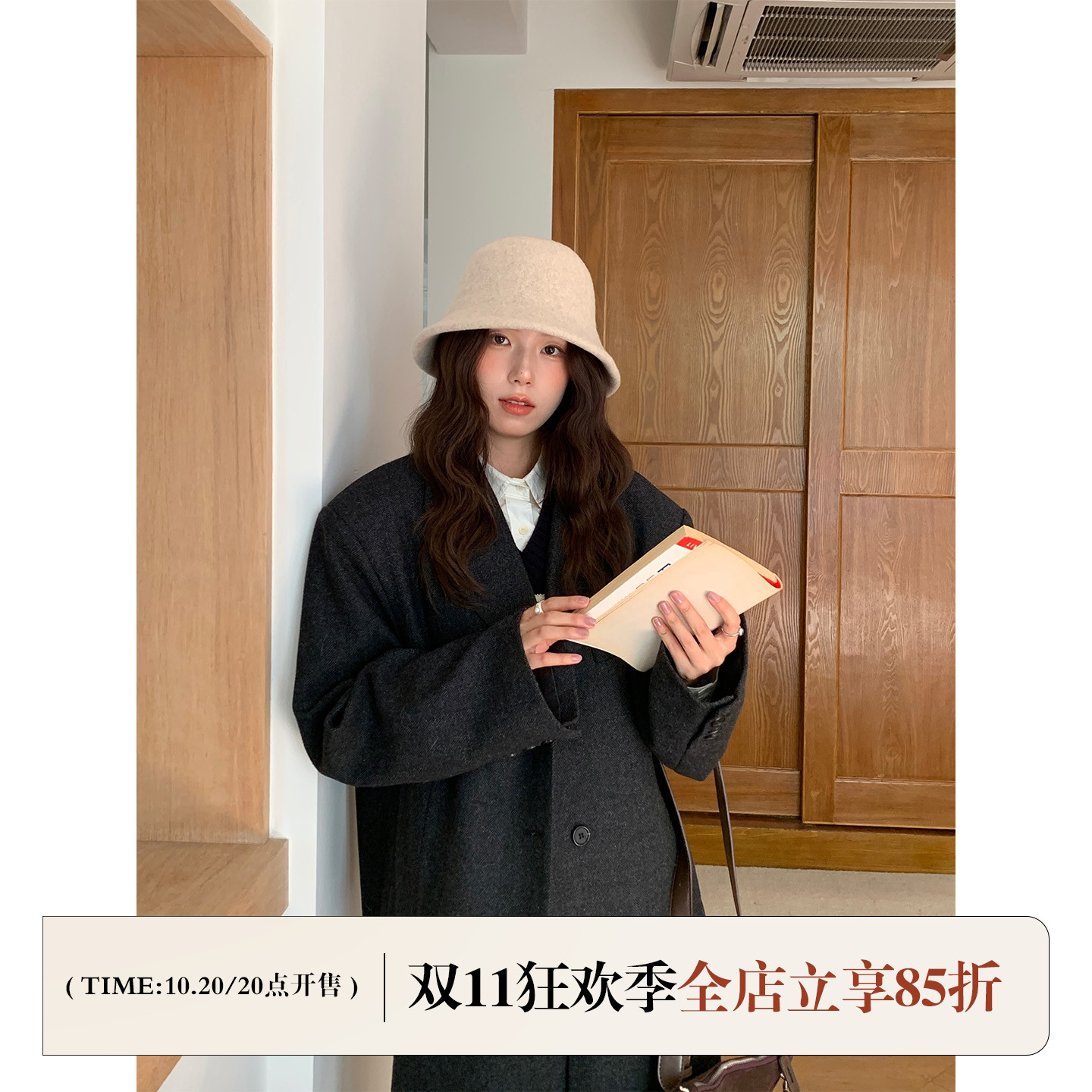 芝士商店~含羊绒高品质款渔夫帽
