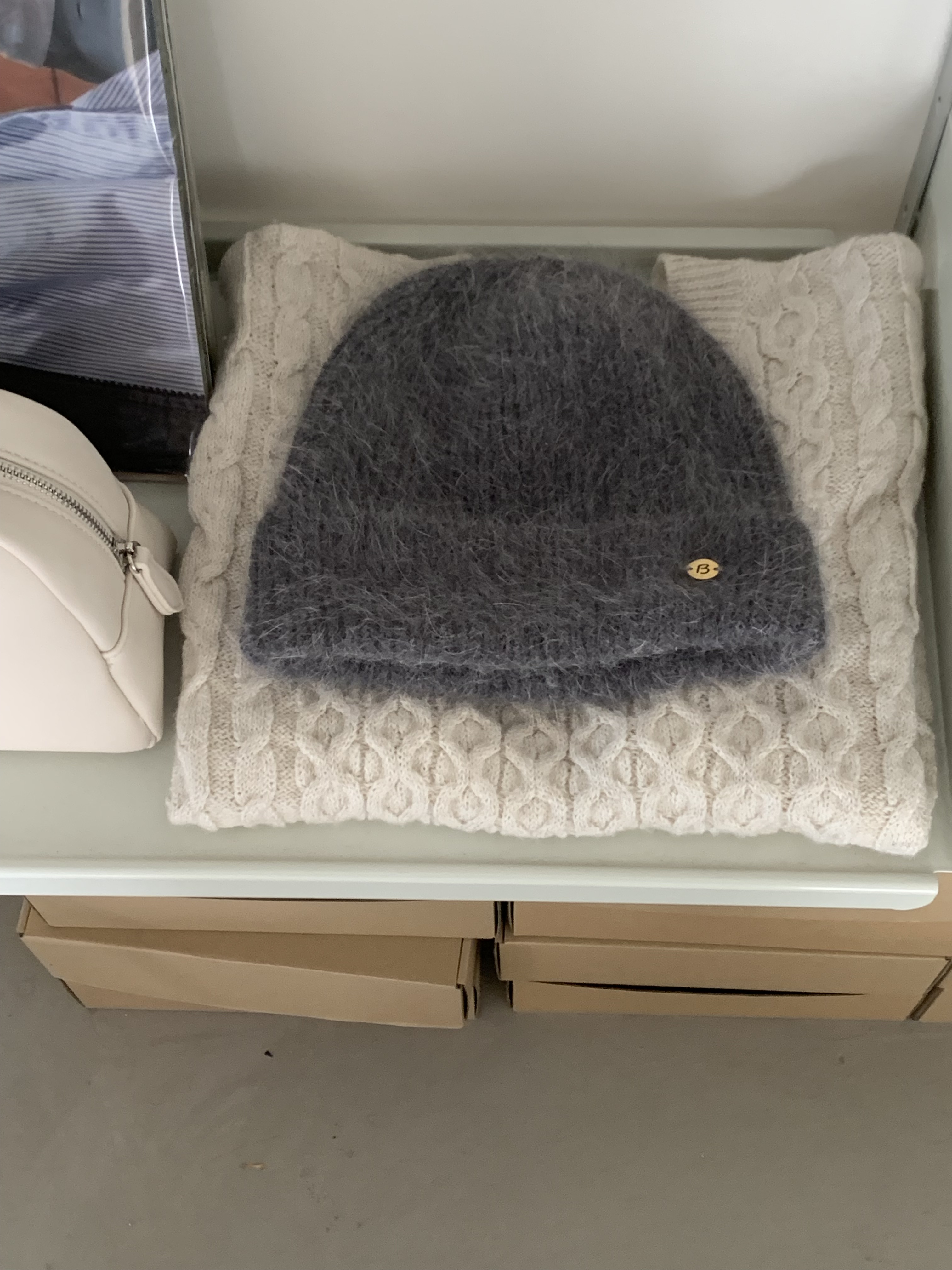 芝士商店~吸晴安格拉兔毛毛线帽