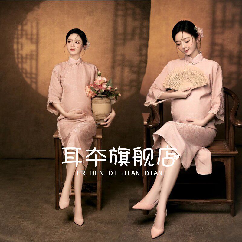 新中式孕妇拍摄服装复古民国风