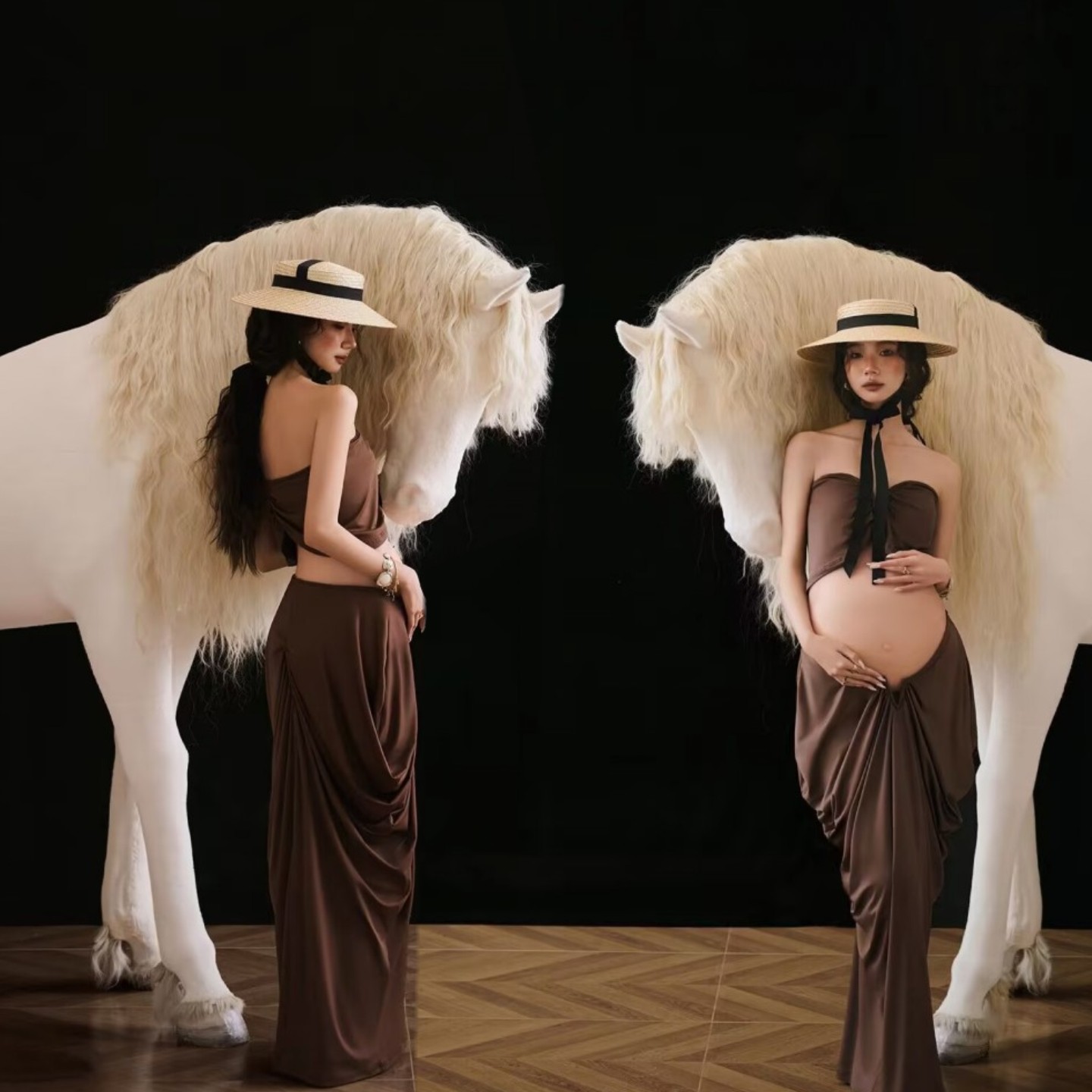 新款影楼孕妇照主题法式复古写真