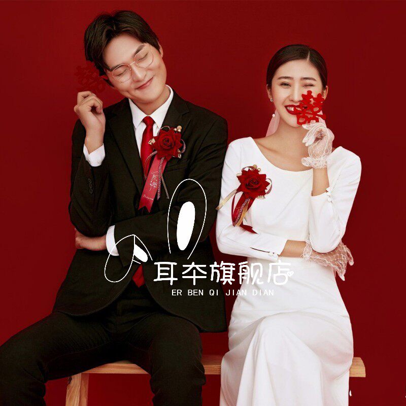 摄影结婚复古风俏皮礼服