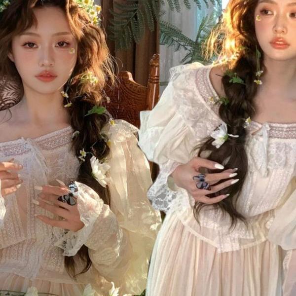 影楼写真服装氛围法式复古连衣裙