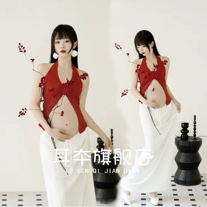 小清新孕妈咪大肚照写真摄影服