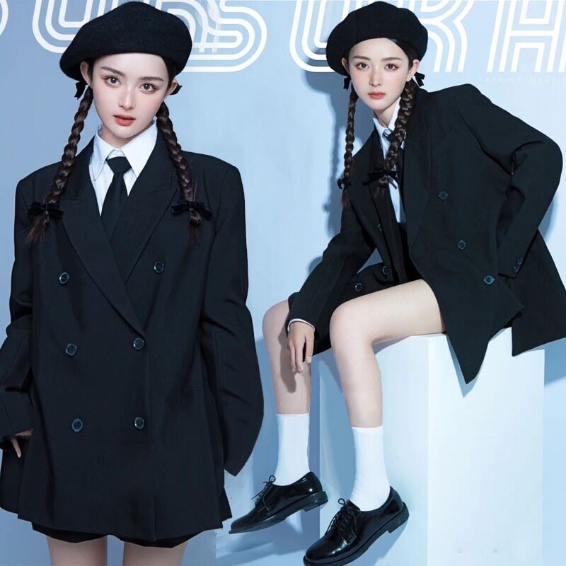 新款影楼个人形象照女士西服杂志主题写真 学院风肖像艺术照摄影