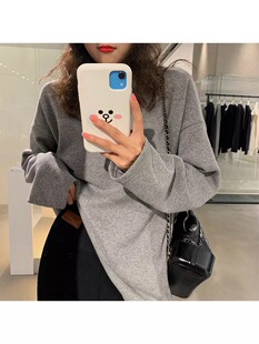 网红款2021新款圆领加绒卫衣女秋冬ins宽松韩版张贝贝设计感上衣