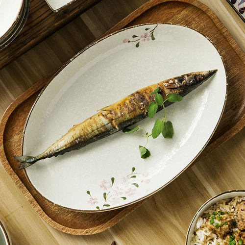 饭盘陶瓷通用圆形日式8寸