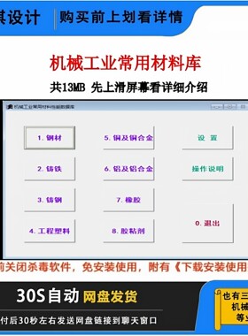 九种材料性能数据库铸铁钢件