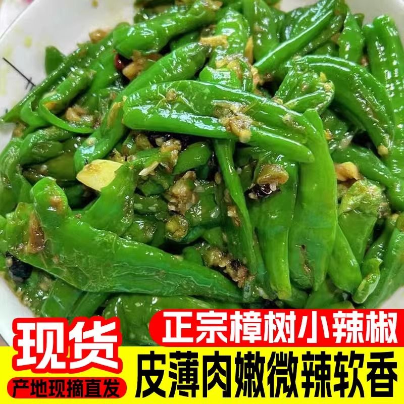 湖南小辣椒新鲜虎皮青椒正宗樟树港农家辣椒软皮辣椒微辣青椒现摘