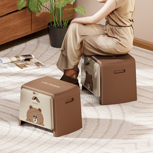 布朗熊收纳凳储物凳可坐收纳箱床边玩具置物凳试鞋 凳凳子 换鞋