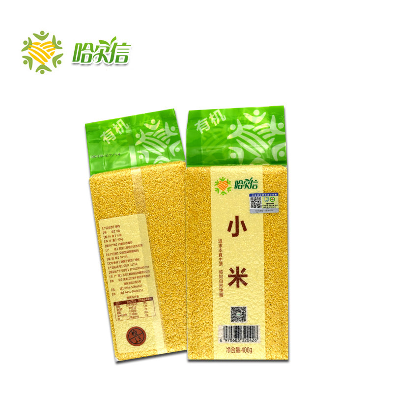 【超市同款,两件包邮】哈尔信有机小米400g 真空包装