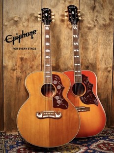 Epiphone易普锋J200蜂鸟鸽子电箱民谣木吉他面单全单板吉普森包邮