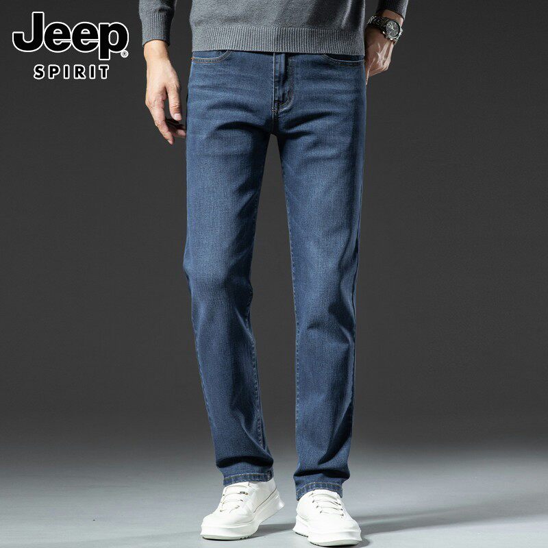 JEEP SPIRIT JEANS MENS SPRING 2025 LOOSE STRAIGHT LEG PANTS CASUAL AND VERSATILE LONG PANTS MENS