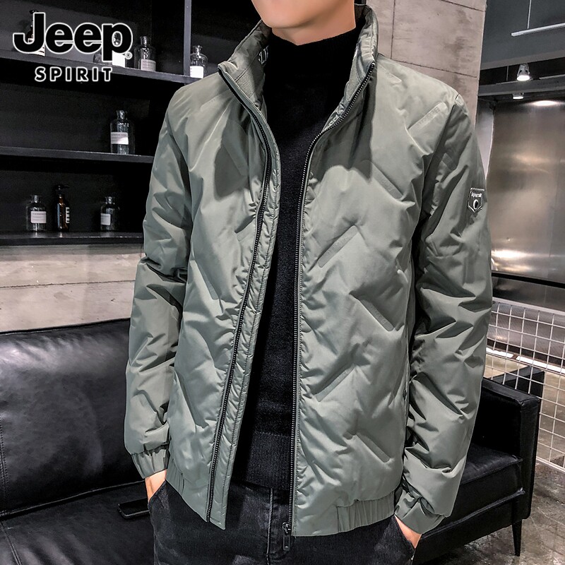 JEEP JEEP DOWN JACKET MENS WINTER STAND COLLAR TOP 2024 NEW TRENDY THERMAL JACKET MENS WINTER CLOTHES