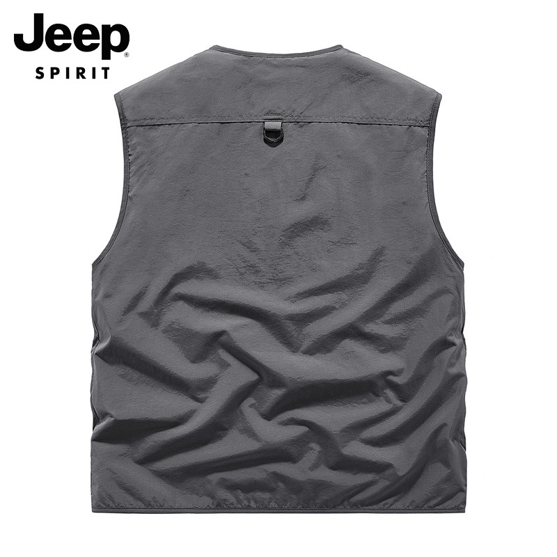 JEEP VEST MENS AUTUMN NEW MOUNTAIN OVERALLS SHOULDER VEST MULTI-POCKET MOUNTAINEERING ATHLEISURE JACKET MEN