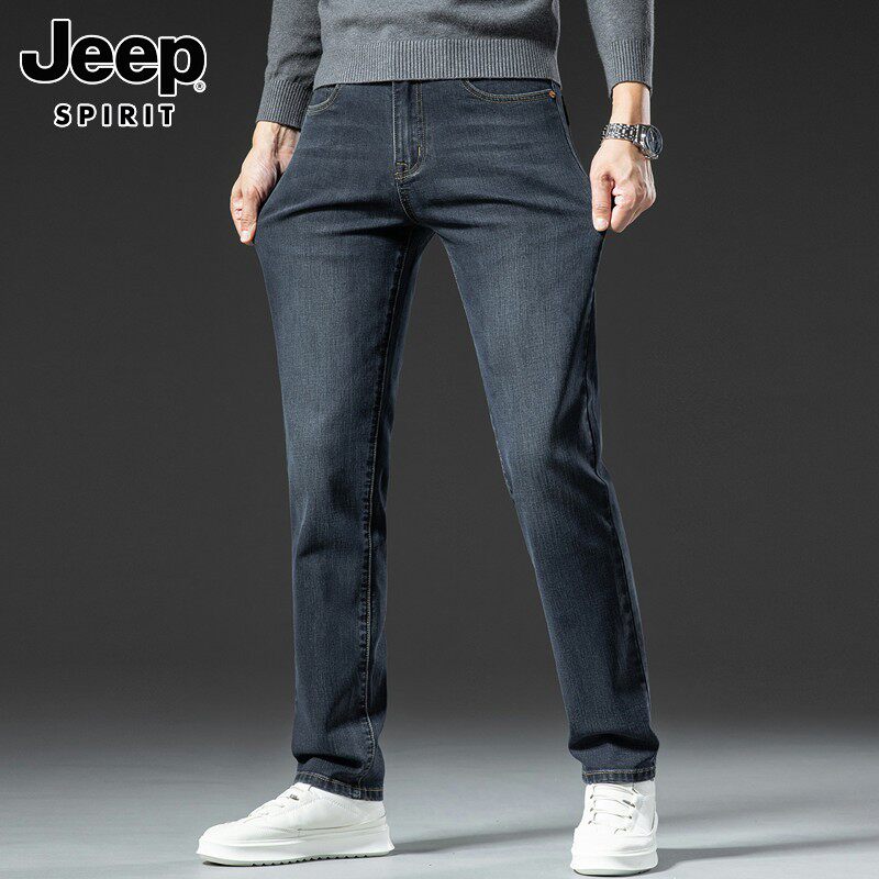 JEEP SPIRIT JEANS MENS SPRING 2025 LOOSE STRAIGHT LEG PANTS CASUAL AND VERSATILE LONG PANTS MENS