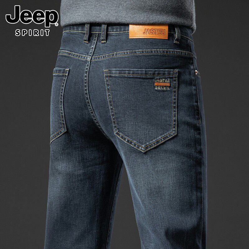 JEEP SPIRIT JEANS MENS SPRING 2025 LOOSE STRAIGHT LEG PANTS CASUAL AND VERSATILE LONG PANTS MENS