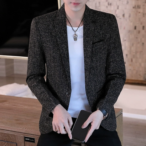 Мужской костюм для отдыха, пиджак классического кроя для школьников, куртка, в корейском стиле