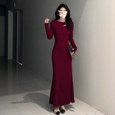 2025新款秋冬季复古法式连衣裙女小众显瘦长袖裙TX0274A