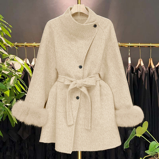 含腰带法式复古上衣2026秋冬新款时尚系带短款外套QY0197